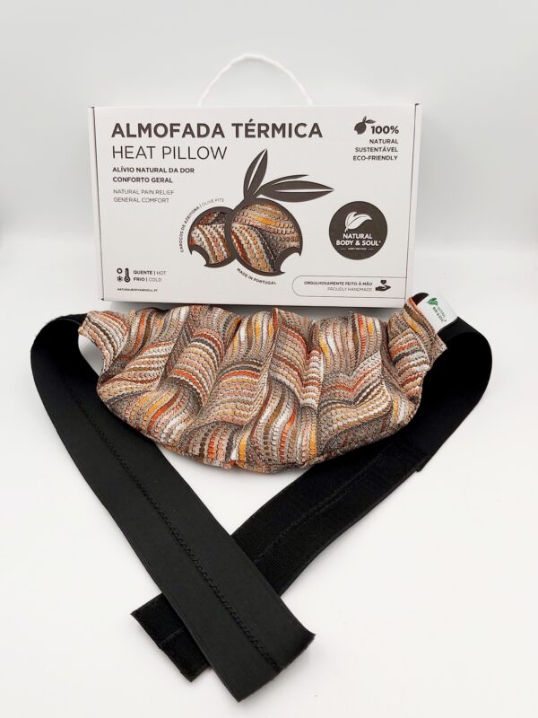 Almofada Terapeutica Cinta Lombar com cinto elástico e velcro, Faixa Térmica Lombar, Almohada terapéutica para la zona lumbar con cinturón elástico y velcro, Faja térmica lumbar, Therapeutic lumbar belt with elastic strap and velcro, Thermal lumbar belt, Ceinture lombaire thérapeutique avec sangle élastique et velcro, Ceinture thermique lombaire