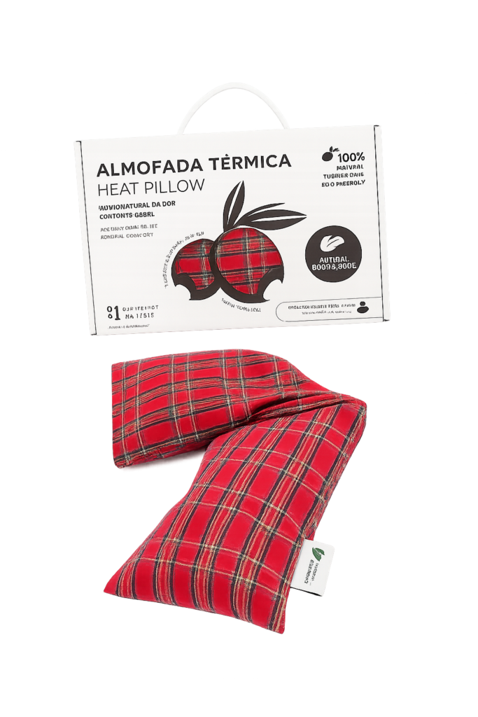 Almofada Terapêutica alívio da dor de pescoço e lombar, Almohada terapéutica para aliviar el dolor de cuello y lumbar, Therapeutic pillow for neck and lower back pain relief, Coussin thérapeutique pour le soulagement des douleurs cervicales et lombaires
