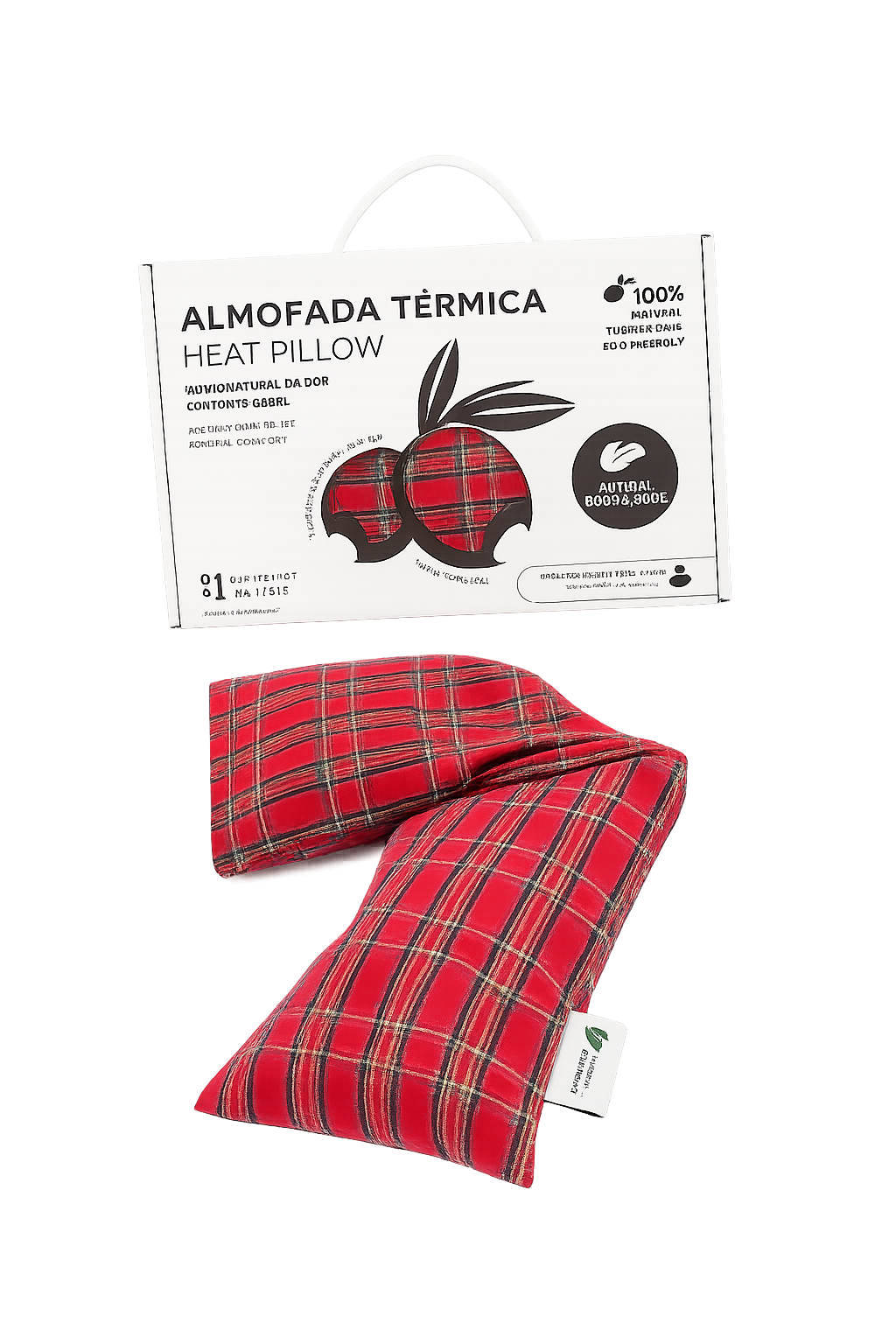 Almofada Terapêutica alívio da dor de pescoço e lombar, Almohada terapéutica para aliviar el dolor de cuello y lumbar, Therapeutic pillow for neck and lower back pain relief, Coussin thérapeutique pour le soulagement des douleurs cervicales et lombaires