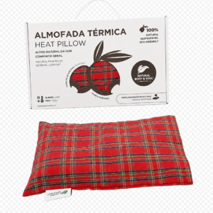 Almofada Terapêutica alívio da dor de joelho, Almohada terapéutica para alivio del dolor de rodilla, Therapeutic pillow for knee pain relief, Coussin thérapeutique pour le soulagement de la douleur au genou.